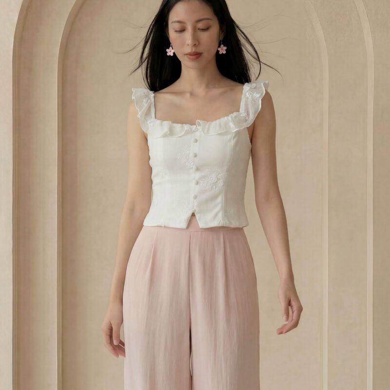 Willow Embroidered Top - White